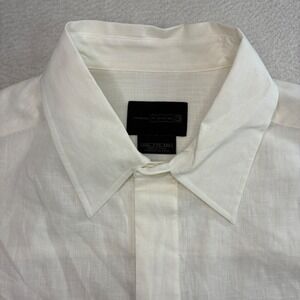 Y2K Jordan Linen Button Shirt Men 2XL White TWO3 Cotton Blend Summer Vintage